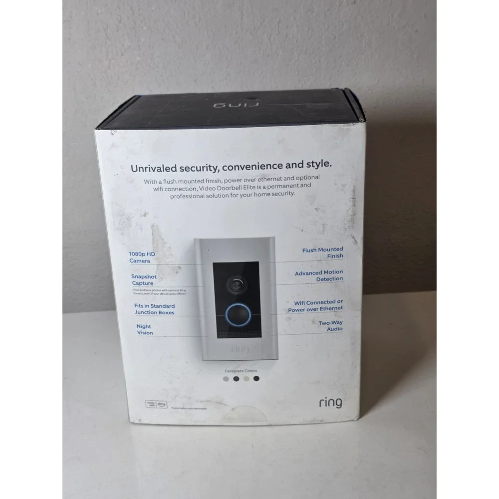 Ring Video Doorbell Elite PoE Flush Mount Open Box- NEW